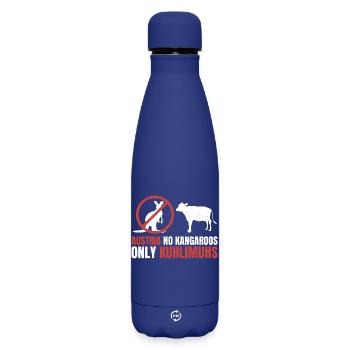 Österreich ohne Kängurus – Nur Kuhlimuhs - Matte Thermosflasche 500 ml - Dunkelblau  - Vorne