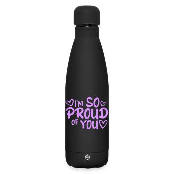 I'm So Proud Of You Heartily Encouraging Saying - Matte Insulated Water Bottle 500 ml - black - Front