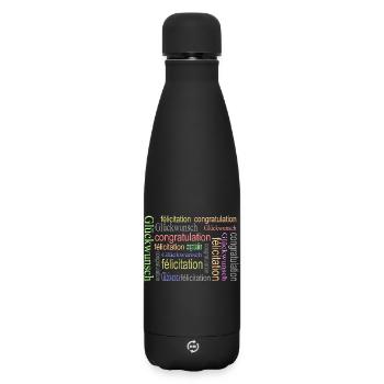 félicitation - Bouteille isotherme SOFT TOUCH 500 ml - noir - Devant