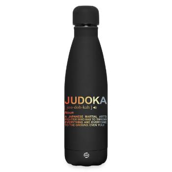 Judoka Wörterbuch - Matte Thermosflasche 500 ml - Schwarz - Vorne