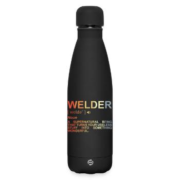 Welder Dictionary - Matte Insulated Water Bottle 500 ml - black - Front