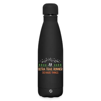 Ultra Trail Runner – Mach schwierige Dinge - Matte Thermosflasche 500 ml - Schwarz - Vorne