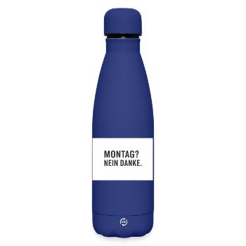 Monday? No thank you. - Matte Insulated Water Bottle 500 ml - dark blue  - Front