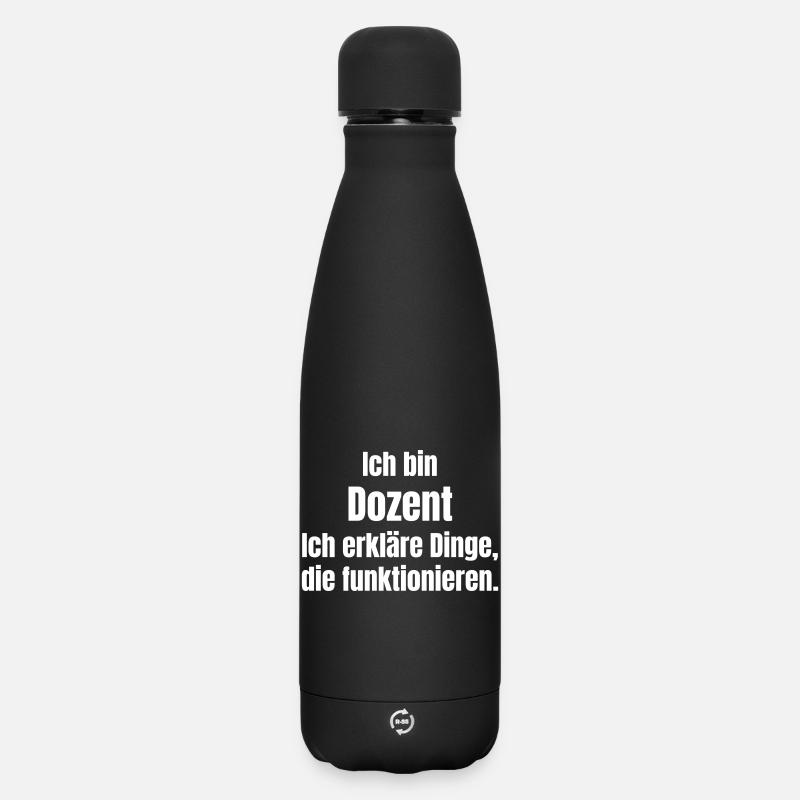 Je suis conférencier – j’explique des choses - Bouteille isotherme SOFT TOUCH 500 ml - noir