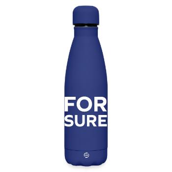 for sure - Matte Insulated Water Bottle 500 ml - dark blue  - Front