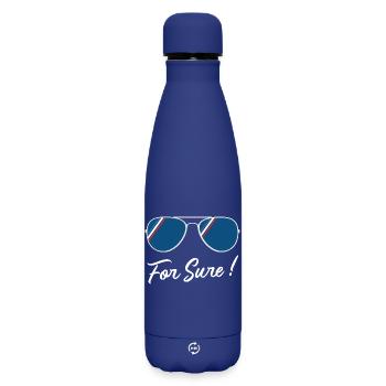 For sure - Bouteille isotherme SOFT TOUCH 500 ml - bleu foncé  - Devant