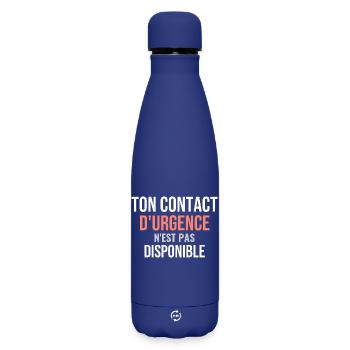 Pas Urgence - Bouteille isotherme SOFT TOUCH 500 ml - bleu foncé  - Devant
