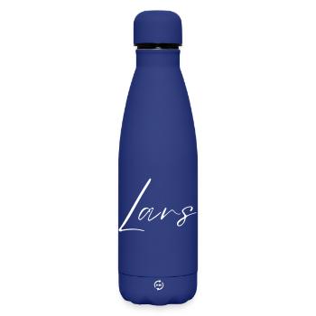 Lars Name T-Shirt Gift for Men - Matte Insulated Water Bottle 500 ml - dark blue  - Front