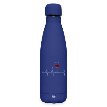 Verre rempli d’impulsions - Bouteille isotherme SOFT TOUCH 500 ml - bleu foncé  - Devant