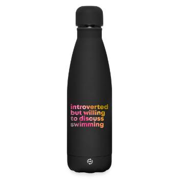 schwimmen - Matte Thermosflasche 500 ml - Schwarz - Vorne