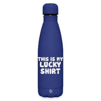 My Lucky Shirt Saying - Matte Insulated Water Bottle 500 ml - dark blue  - Front