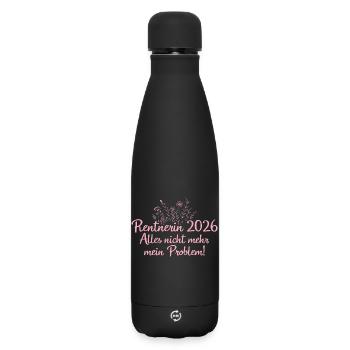 Rentnerin 2026 Rente Abschied Arbeitskollegin - Matte Thermosflasche 500 ml - Schwarz - Vorne