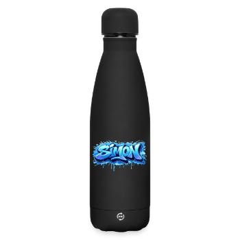 Graffiti SIMON Name Geschenk Ideal druckbar - Matte Thermosflasche 500 ml - Schwarz - Vorne