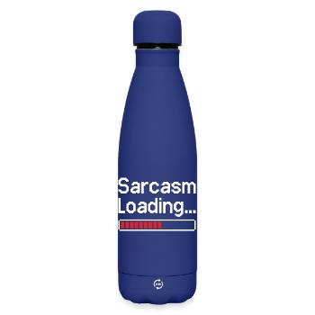 Sarkasmus Ladestatus - Matte Thermosflasche 500 ml - Dunkelblau  - Vorne