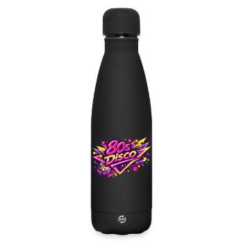 80s Disco Neon Fusion - Matte Insulated Water Bottle 500 ml - black - Front
