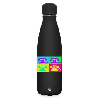 Pop Art Quad Neon Phone - Matte Insulated Water Bottle 500 ml - black - Front