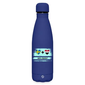 Syrie et Suède 100% parfait / cadeau - Bouteille isotherme SOFT TOUCH 500 ml - bleu foncé  - Devant