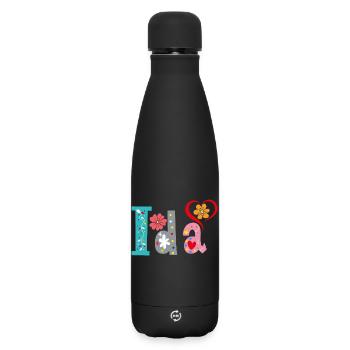 Personalized Ida Name - Matte Insulated Water Bottle 500 ml - black - Front