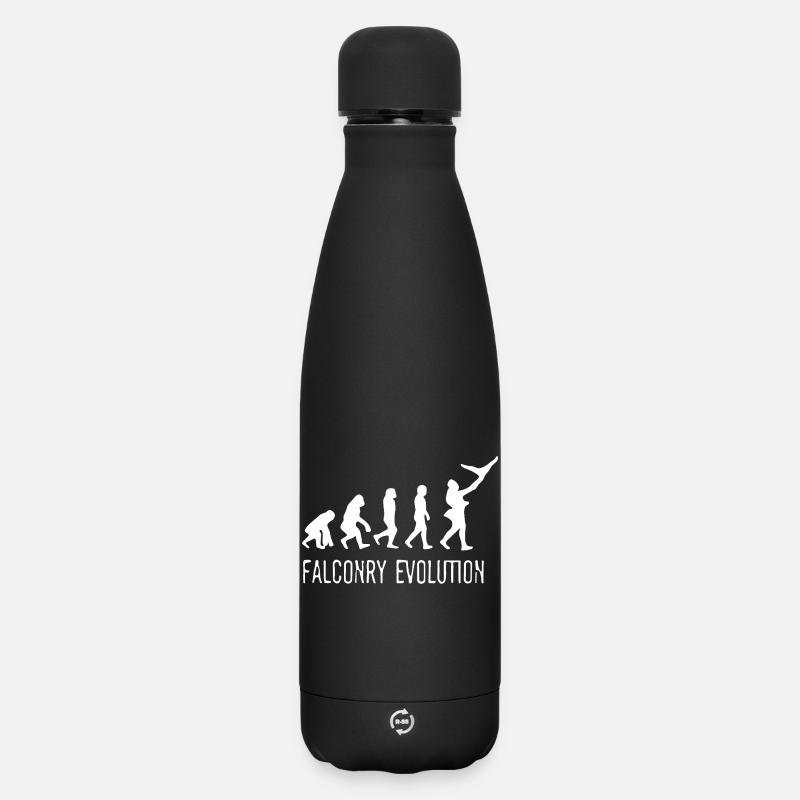 Entwicklung der Falknerei - Matte Thermosflasche 500 ml - Schwarz