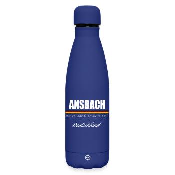Ansbach - Matte Thermosflasche 500 ml - Dunkelblau  - Vorne