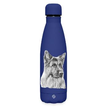 Altdeutscher Schäferhund Deutscher Schäferhund - Matte Thermosflasche 500 ml - Dunkelblau  - Vorne