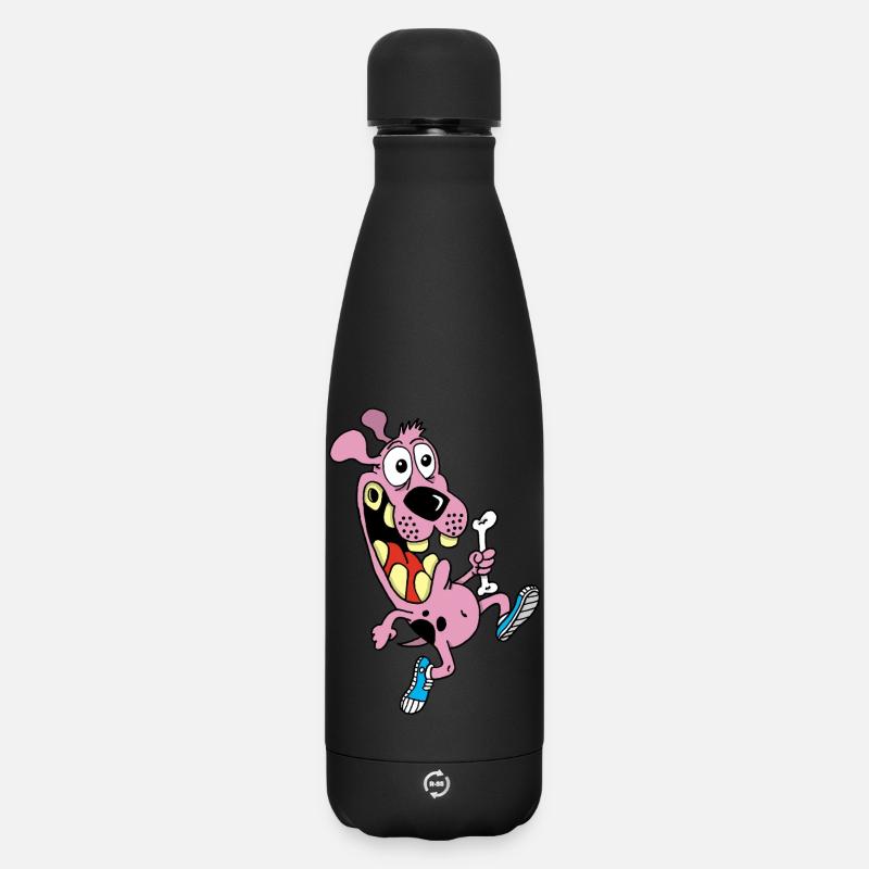 Staffellauf für einen pinken Hund - Matte Thermosflasche 500 ml - Schwarz