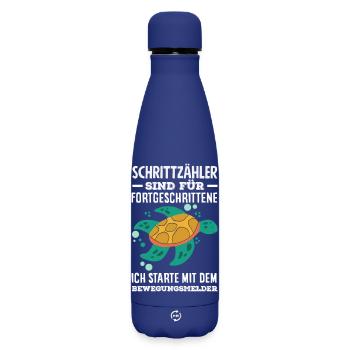 Podomètre? J’utilise le détecteur de mouvement - Bouteille isotherme SOFT TOUCH 500 ml - bleu foncé  - Devant