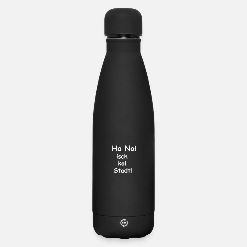 Hanoi is koi white - Matte Insulated Water Bottle 500 ml - black