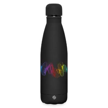 Lignes abstraites Design 02 - Bouteille isotherme SOFT TOUCH 500 ml - noir - Devant