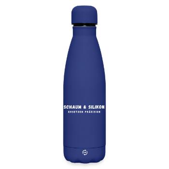 Handwerker Baustelle - Lustige Sprüche - Matte Thermosflasche 500 ml - Dunkelblau  - Vorne