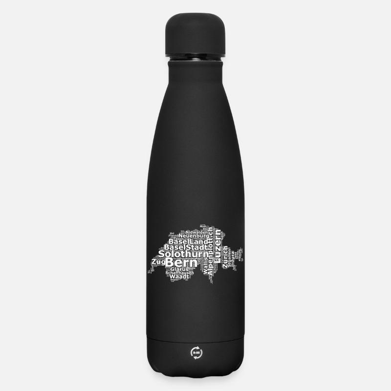 Switzerland dialect white - Matte Insulated Water Bottle 500 ml - black