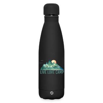 Live Liebescamp - Matte Thermosflasche 500 ml - Schwarz - Vorne