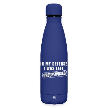 Unbeaufsichtigte Verteidigung lustig - Matte Thermosflasche 500 ml - Dunkelblau  - Vorne