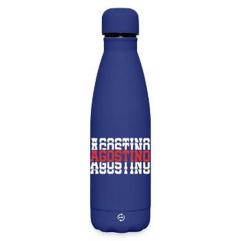 Agostino t-shirt stacked text gift t-shirt - Matte Insulated Water Bottle 500 ml - dark blue  - Front