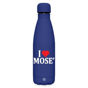 T-Shirt I love Moses T-Shirt Geschenkidee - Matte Thermosflasche 500 ml - Dunkelblau  - Vorne
