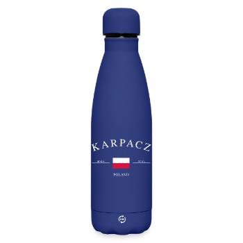 Karpacz Poland – Holiday Souvenir & Gift - Matte Insulated Water Bottle 500 ml - dark blue  - Front