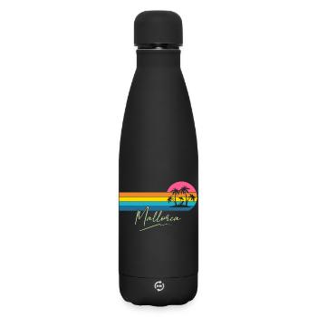 Mallorca Palmen Sunset Retro - Matte Thermosflasche 500 ml - Schwarz - Vorne