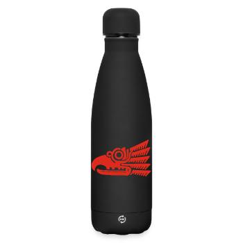 Roter Stammesvogelkopf - Matte Thermosflasche 500 ml - Schwarz - Vorne