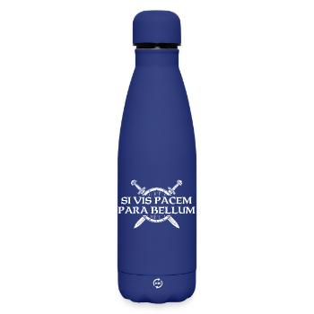 Si Vis Pacem Para Bellum Latin History - Matte Insulated Water Bottle 500 ml - dark blue  - Front
