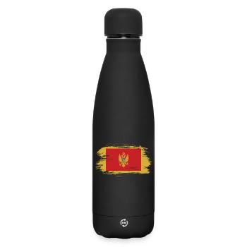 Montenegro Vintage Flagge - Matte Thermosflasche 500 ml - Schwarz - Vorne