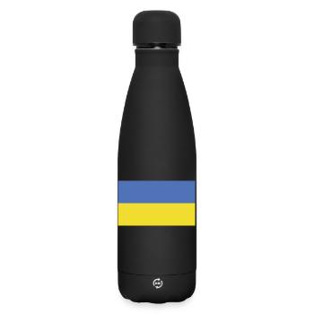 Drapeau de l’Ukraine - Bouteille isotherme SOFT TOUCH 500 ml - noir - Devant