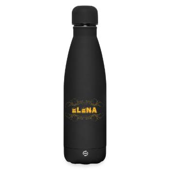 ELENA lettering decorated - Matte Insulated Water Bottle 500 ml - black - Front