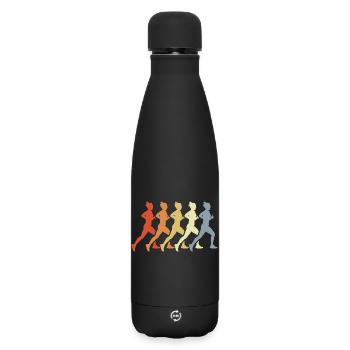 Vintage Läuferin - Matte Thermosflasche 500 ml - Schwarz - Vorne