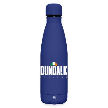Dundalk Irish Flag Bold Text Tee - Matte Insulated Water Bottle 500 ml - dark blue  - Front
