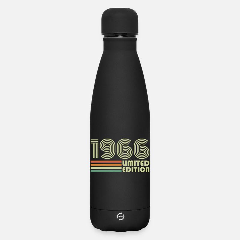 Cadeau d’anniversaire rétro vintage 1966 - Bouteille isotherme SOFT TOUCH 500 ml - noir