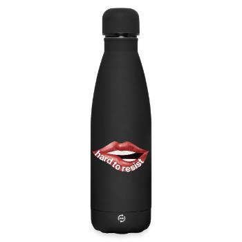 Difficile à résister – Illustration des lèvres rouges - Bouteille isotherme SOFT TOUCH 500 ml - noir - Devant