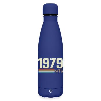 Né en avril 1979 - Bouteille isotherme SOFT TOUCH 500 ml - bleu foncé  - Devant