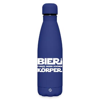 Bier formte diesen schönen Körper - Matte Thermosflasche 500 ml - Dunkelblau  - Vorne