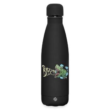 BierDino Volksfest Bierzelt Humorshirt - Matte Thermosflasche 500 ml - Schwarz - Vorne