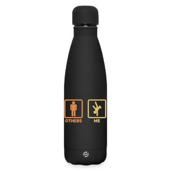 Figurines en bâton breakdance - Bouteille isotherme SOFT TOUCH 500 ml - noir - Devant
